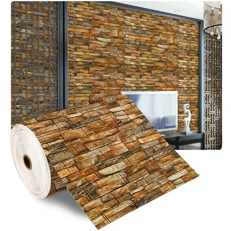 Self Adhesive 3D Brick Wallpaper