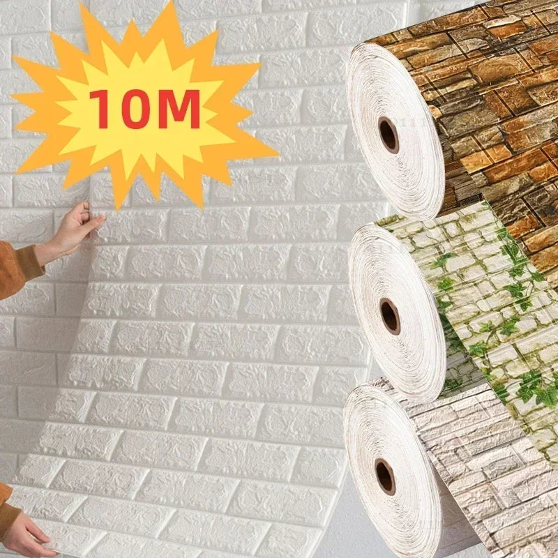 Self Adhesive 3D Brick Wallpaper