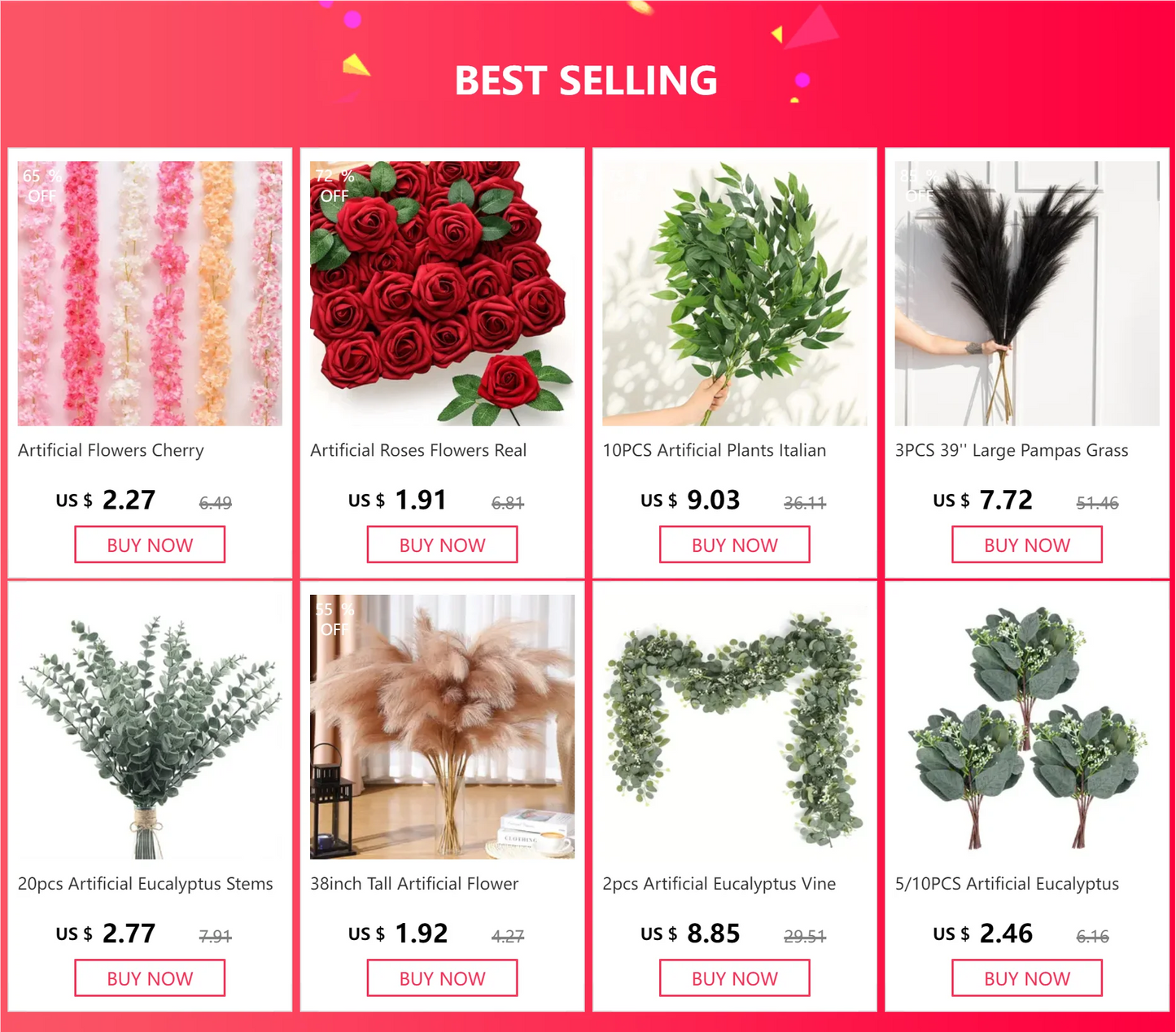 Artificial Eucalyptus Leaves