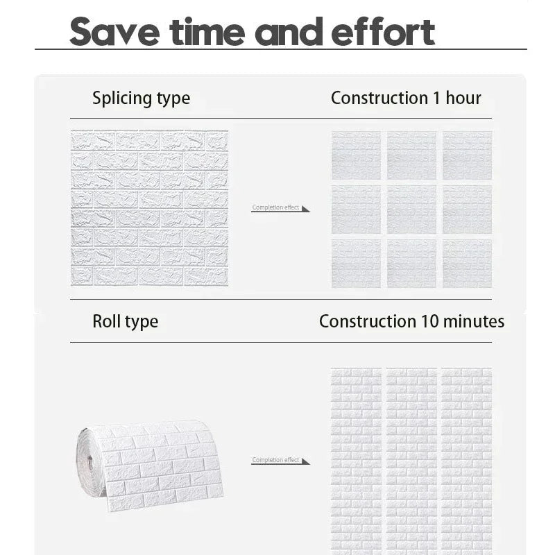 Self Adhesive 3D Brick Wallpaper