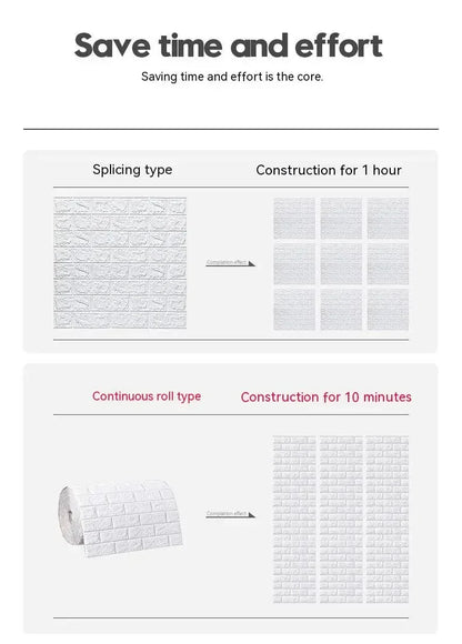 Self Adhesive 3D Brick Wallpaper
