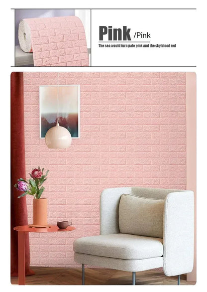 Self Adhesive 3D Brick Wallpaper
