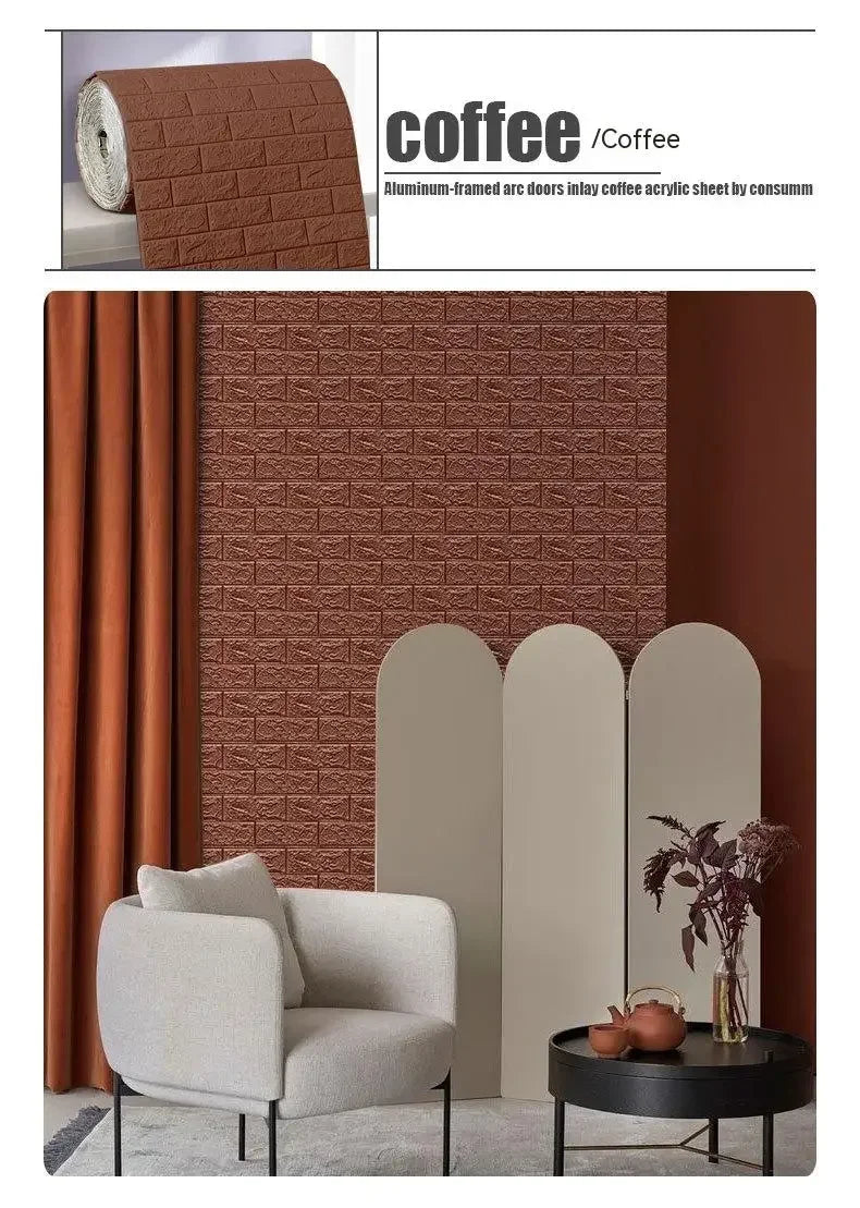 Self Adhesive 3D Brick Wallpaper