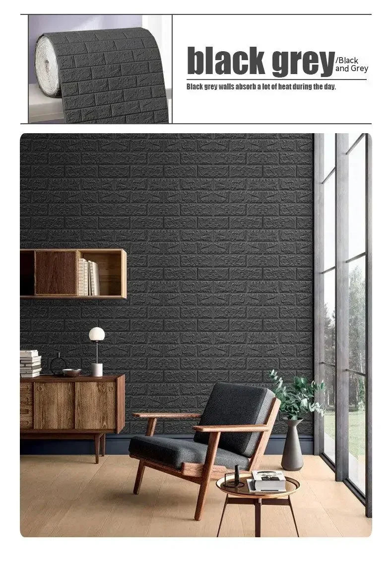Self Adhesive 3D Brick Wallpaper