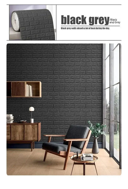 Self Adhesive 3D Brick Wallpaper