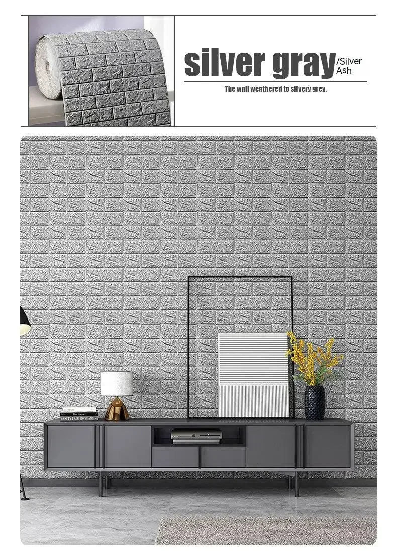 Self Adhesive 3D Brick Wallpaper