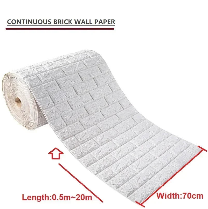 Self Adhesive 3D Brick Wallpaper