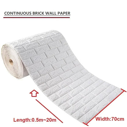 Self Adhesive 3D Brick Wallpaper