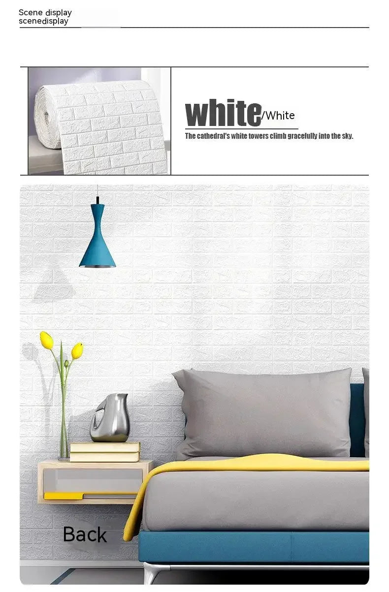 Self Adhesive 3D Brick Wallpaper