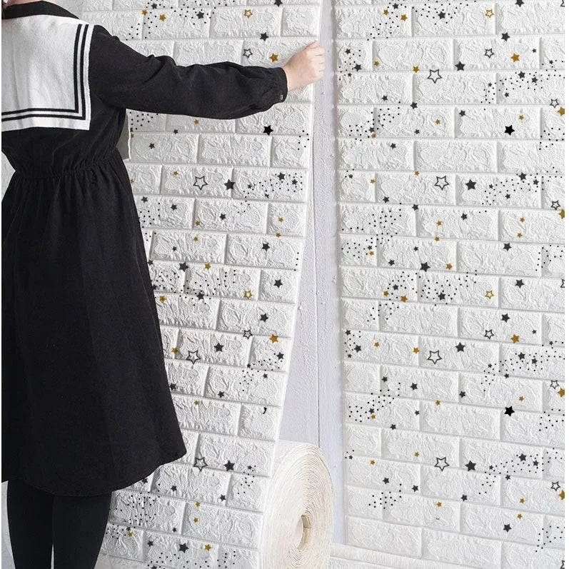 Self Adhesive 3D Brick Wallpaper