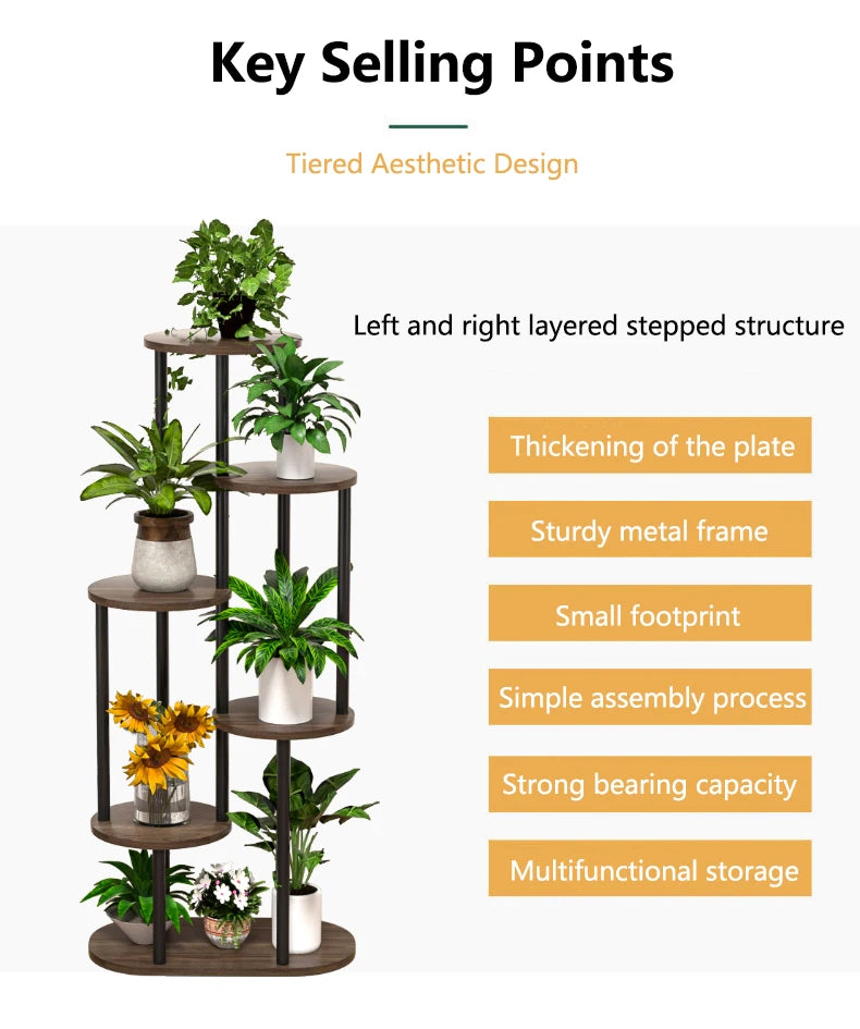 Wood Multi-tiered Plant Stand