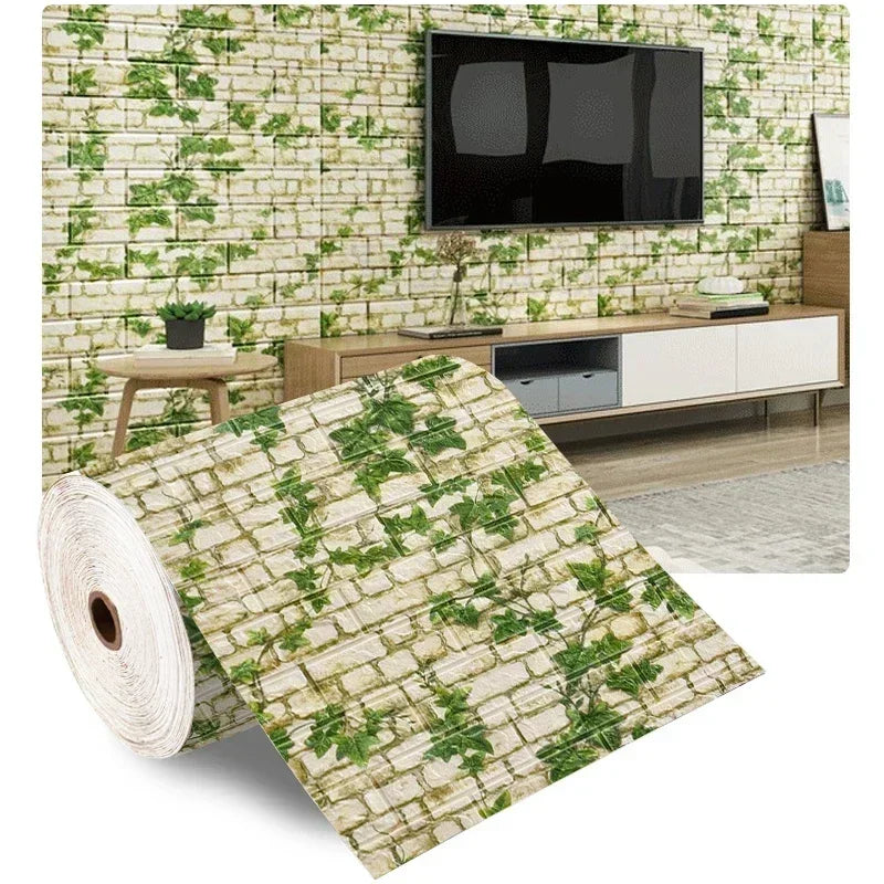 Self Adhesive 3D Brick Wallpaper