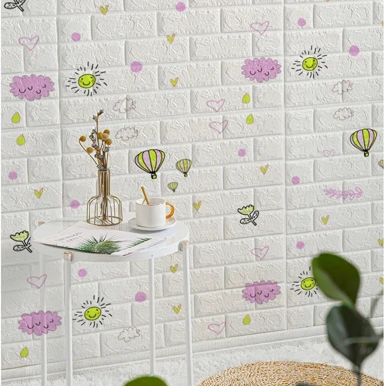 Self Adhesive 3D Brick Wallpaper
