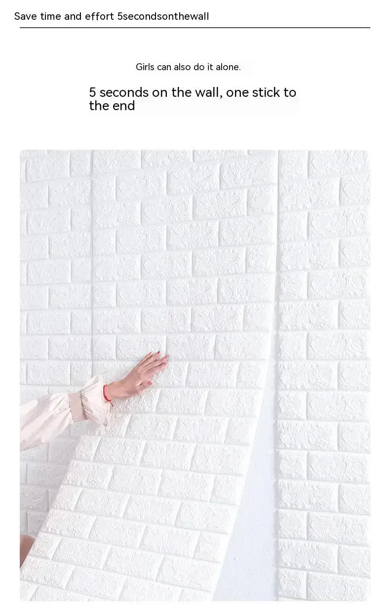 Self Adhesive 3D Brick Wallpaper