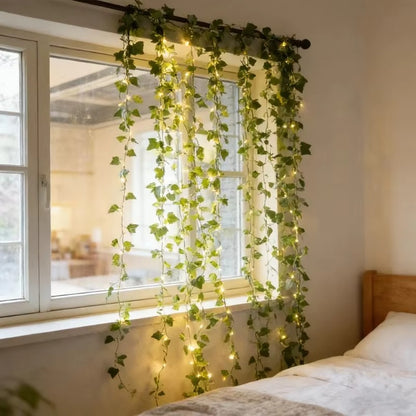 Artificial Ivy Vine  Green Leaf String Lights