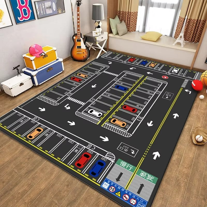 Car Play Mat for Boys and Girls Highway City Traffic-Themed Rugs