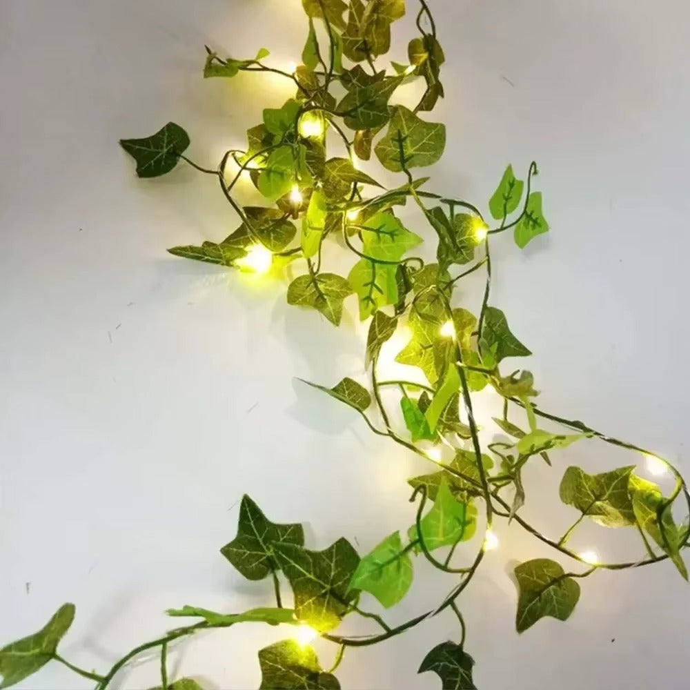 Artificial Ivy Vine  Green Leaf String Lights
