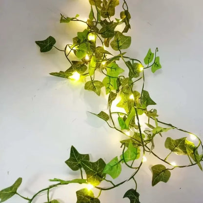Artificial Ivy Vine  Green Leaf String Lights