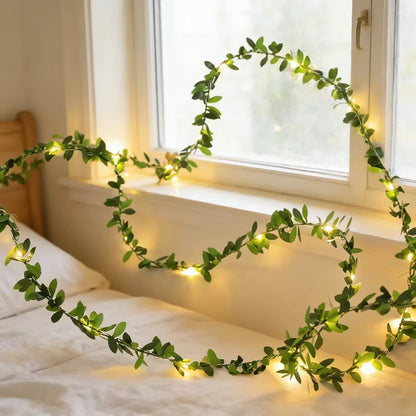 Artificial Ivy Vine  Green Leaf String Lights