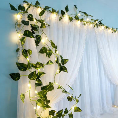 Artificial Ivy Vine  Green Leaf String Lights